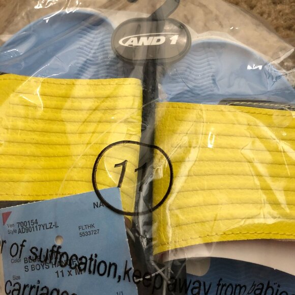 And1 Boys Sandals Slides Textured Yellow Blue 11 - Picture 4 of 4